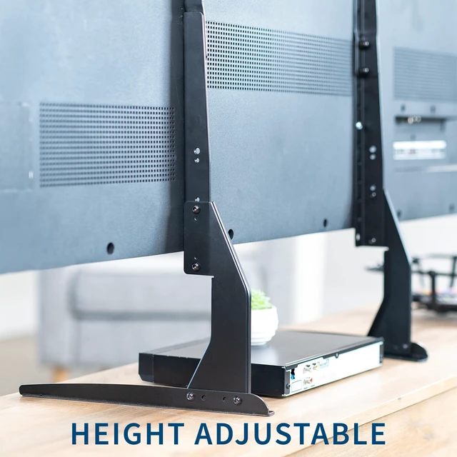 Alt view image 5 of 7 - Black Tabletop TV Base Stand for 22 to 65 in Screens, STAND-TV00Y TV Legs for LCD Flat Screens, Pedestal Replacement Legs with Hardware Included, VESA 75x75 to 800x400mm, Holds 110 lbs
