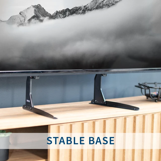 Alt view image 6 of 7 - Black Tabletop TV Base Stand for 22 to 65 in Screens, STAND-TV00Y TV Legs for LCD Flat Screens, Pedestal Replacement Legs with Hardware Included, VESA 75x75 to 800x400mm, Holds 110 lbs