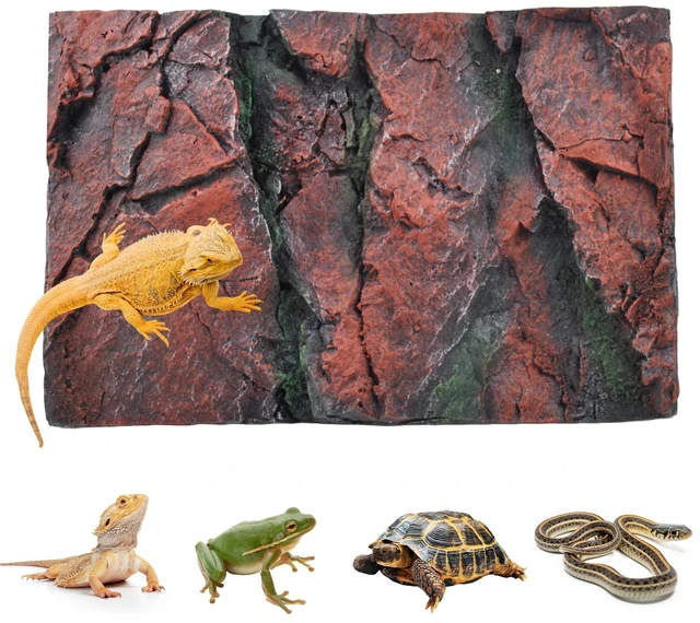 Main image of 3D Tank Background Board, Reptile Wall Backdrop Aquarium Rock Terrarium Cork Background Board DéCor Backgrounds Amphibian Habitat Decoration for Lizards Leopard Gecko Bearded Dragons Turtle