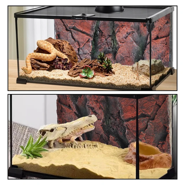 Alt view image 4 of 7 - 3D Tank Background Board, Reptile Wall Backdrop Aquarium Rock Terrarium Cork Background Board DéCor Backgrounds Amphibian Habitat Decoration for Lizards Leopard Gecko Bearded Dragons Turtle