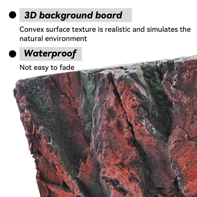 Alt view image 6 of 7 - 3D Tank Background Board, Reptile Wall Backdrop Aquarium Rock Terrarium Cork Background Board DéCor Backgrounds Amphibian Habitat Decoration for Lizards Leopard Gecko Bearded Dragons Turtle