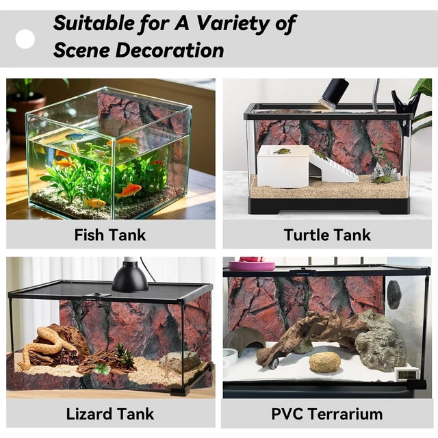 Alt view image 7 of 7 - 3D Tank Background Board, Reptile Wall Backdrop Aquarium Rock Terrarium Cork Background Board DéCor Backgrounds Amphibian Habitat Decoration for Lizards Leopard Gecko Bearded Dragons Turtle