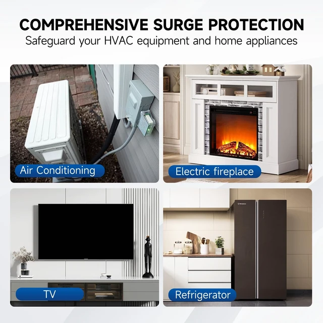 Alt view image 7 of 7 - AG3000 120/240V Mini Split HVAC Surge Protector SPD 120/240VAC 50-60Hz,TPMOV tech,20kA discharge,Type4X watertight housing,green LED status indicator,Type1&2 SPD