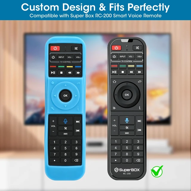 Alt view image 2 of 7 - 2P Silicone Protective Case for Super Box RC-200 Smart Voice Remote Control Case Cover Skin Holder Sleeve for Superbox S5 PRO,S4 PRO,S5 MAX,S6 MAX,S6 Ultra Replacement Remote Bumper Cover