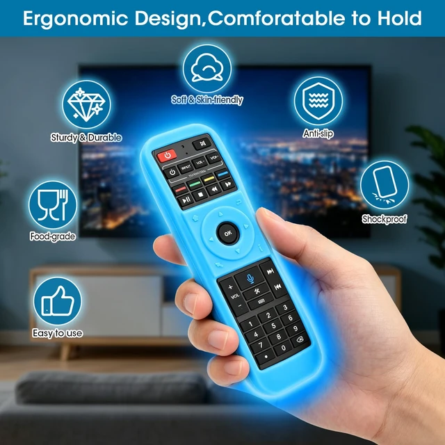 Alt view image 6 of 7 - 2P Silicone Protective Case for Super Box RC-200 Smart Voice Remote Control Case Cover Skin Holder Sleeve for Superbox S5 PRO,S4 PRO,S5 MAX,S6 MAX,S6 Ultra Replacement Remote Bumper Cover