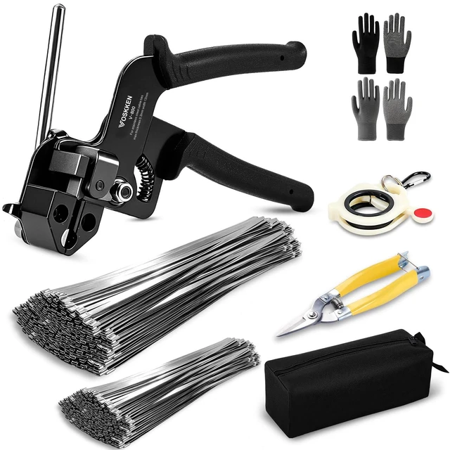 Main image of Metal Zip Ties Tool Kit with 300PCS 7.8/11.8" 304 Stainless Steel Zip Ties Cable Ties Gun with Metal Zip Ties Heavy Duty Outdoor for Chain Link Fence,Chicken Coop,Garden,Farm,Exhaust Pipe and Cables