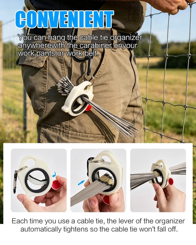 Alt view image 4 of 7 - Metal Zip Ties Tool Kit with 300PCS 7.8/11.8" 304 Stainless Steel Zip Ties Cable Ties Gun with Metal Zip Ties Heavy Duty Outdoor for Chain Link Fence,Chicken Coop,Garden,Farm,Exhaust Pipe and Cables