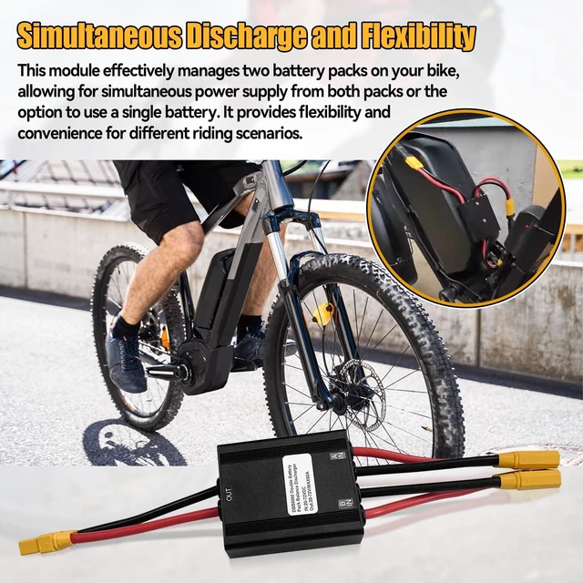 Alt view image 7 of 7 - Double Battery Discharge Converter for E-Bike,DC 20V-72V DC Dual Battery Pack Switch Balancer XT90 Plug for Increase The Capacity by Connecting Two Batteries in Parallel Equalization Module (60A)