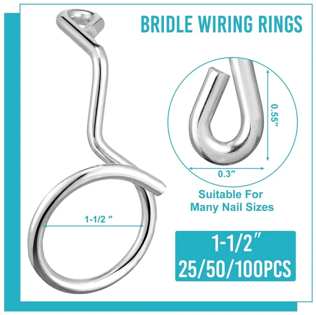 Alt view image 2 of 6 - 25 Pcs Bridle Rings, 1-1/2 Inch Low Voltage Wire Cable Rings Screw Mount for Wood Concrete Brick, 2 Loop for Cat 6 Cat 7 Network, Metal Build, Secure Wire Management Solution