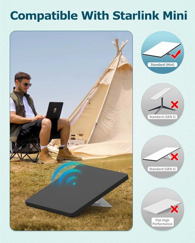 Alt view image 3 of 6 - Starlink Mini Silicone Protective Cover Case for Starlink Mini Dish Black Silicone Protector Waterproof Shockproof Cover Accessories,Hexagonal Heat Dissipation Vents,Portable for Outdoor Camping