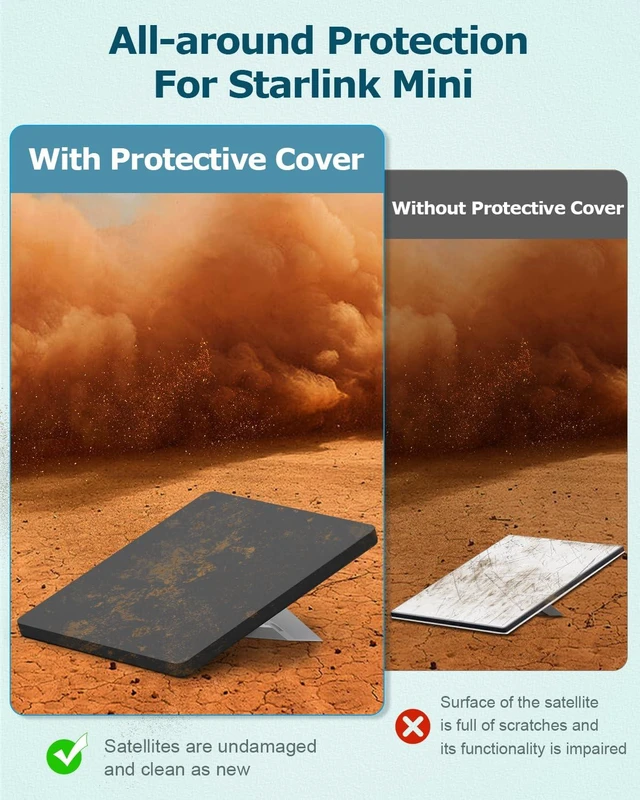 Alt view image 4 of 6 - Starlink Mini Silicone Protective Cover Case for Starlink Mini Dish Black Silicone Protector Waterproof Shockproof Cover Accessories,Hexagonal Heat Dissipation Vents,Portable for Outdoor Camping