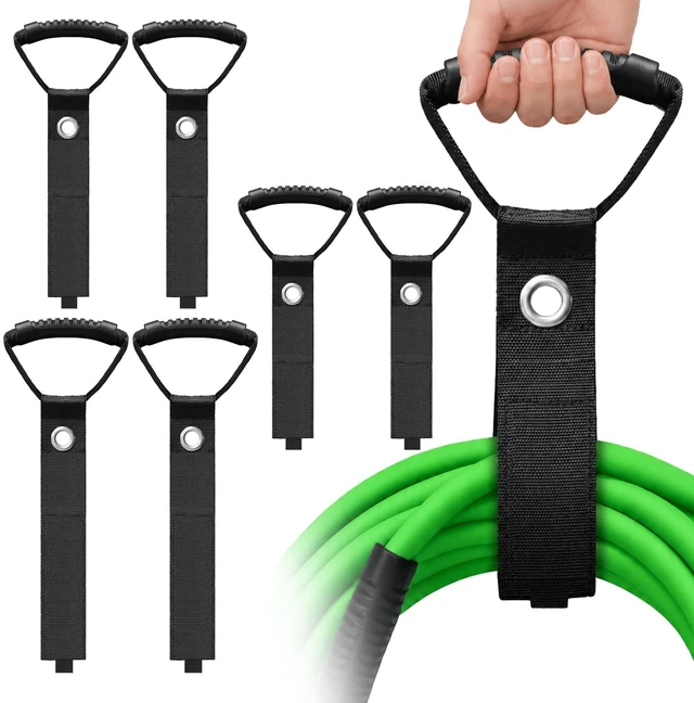 Main image of Extension Cord Holder, Assorted 6 Pack Heavy-Duty Storage Straps Wrap & Hang, Tangle-Fre, Reusable, Adjustable, Hook & Loop, Assorted Sizes, Cable Organizer For Warehouse, Garage, Workshop