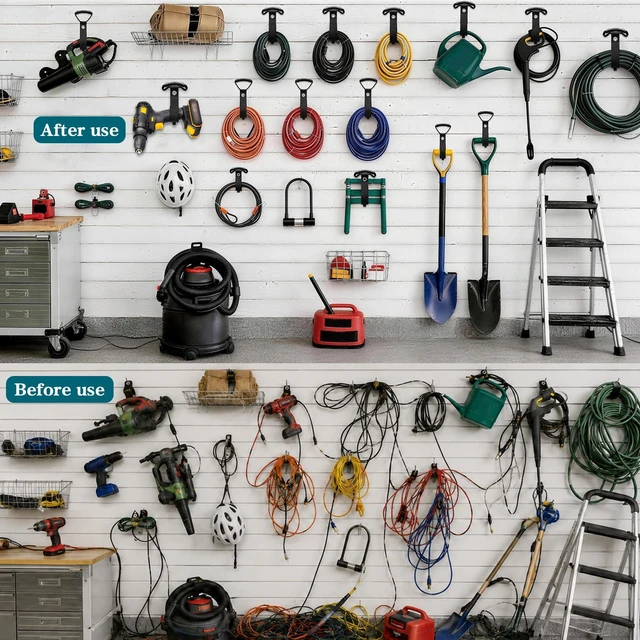 Alt view image 7 of 7 - Extension Cord Holder, Assorted 6 Pack Heavy-Duty Storage Straps Wrap & Hang, Tangle-Fre, Reusable, Adjustable, Hook & Loop, Assorted Sizes, Cable Organizer For Warehouse, Garage, Workshop