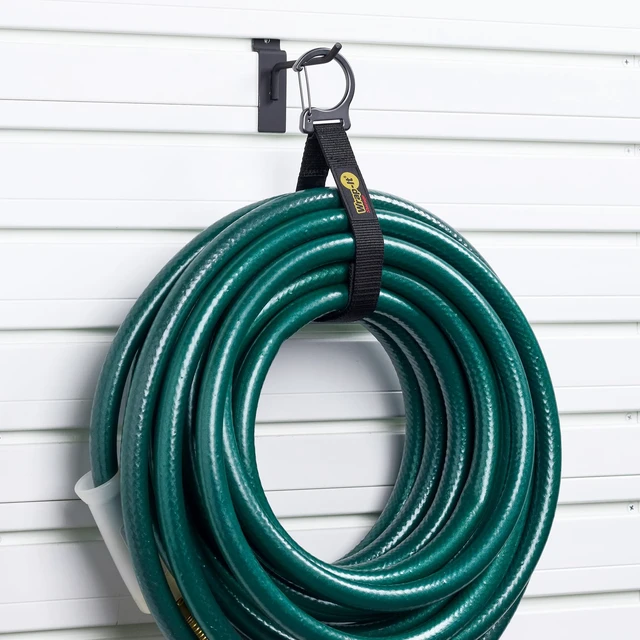 Alt view image 6 of 7 - Quick Clips - Assorted 3-Pack Black Cable Straps with Metal Clips for Hanging Garage Accessories and Extension Cord or Hose Hanger