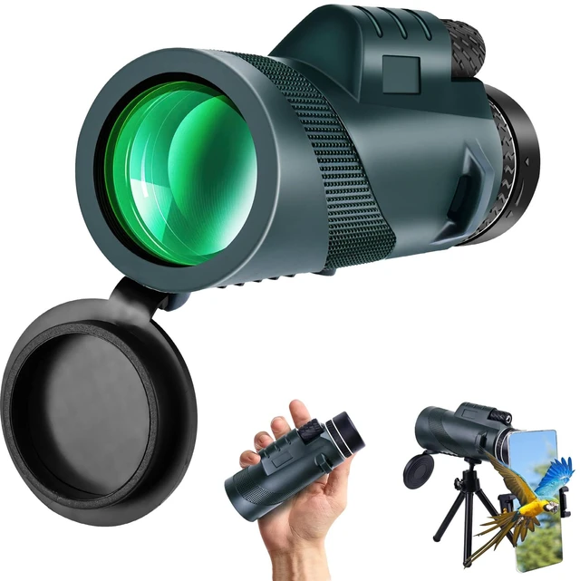 Main image of 80x100 High Power Monocular w/Phone Adapter for Deer Hunting 80x zoom, 100mm lens, HD optics. For birding, hunting, hiking, travel & camping. BAK4 prism, low-light vision