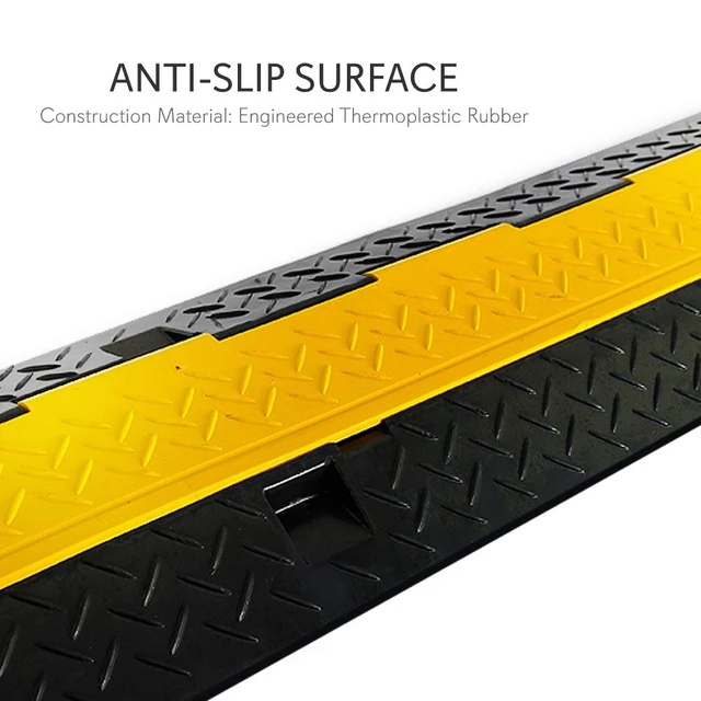 Alt view image 4 of 7 - Durable Cable Protective Ramp Cover - Supports 11000 lbs, Single Channel Heavy Duty Cord Protection with Flip-Open Top Cover, 39.4x5.11x1.8 Cable Concealer for Indoor, Outdoor Use - PCBLCO102