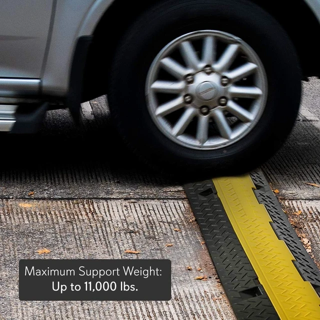 Alt view image 5 of 7 - Durable Cable Protective Ramp Cover - Supports 11000 lbs, Single Channel Heavy Duty Cord Protection with Flip-Open Top Cover, 39.4x5.11x1.8 Cable Concealer for Indoor, Outdoor Use - PCBLCO102