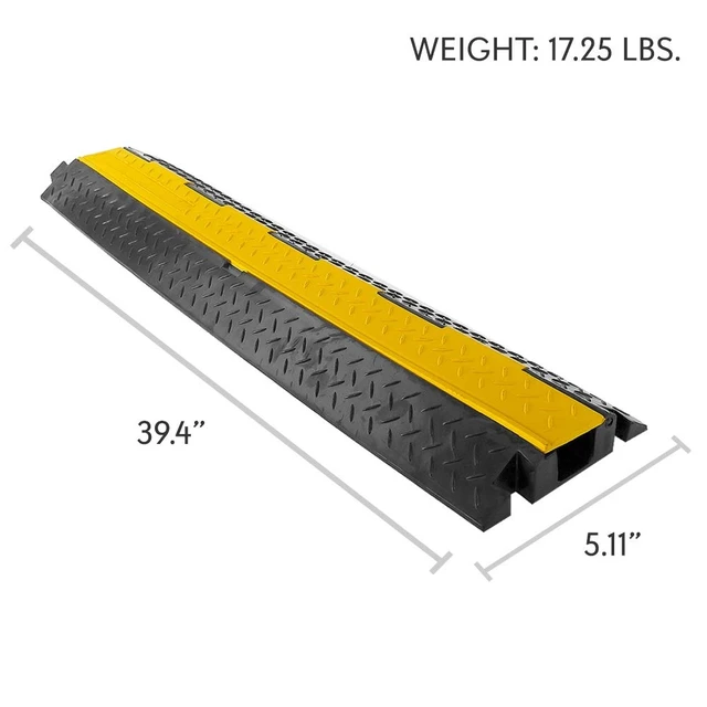 Alt view image 6 of 7 - Durable Cable Protective Ramp Cover - Supports 11000 lbs, Single Channel Heavy Duty Cord Protection with Flip-Open Top Cover, 39.4x5.11x1.8 Cable Concealer for Indoor, Outdoor Use - PCBLCO102