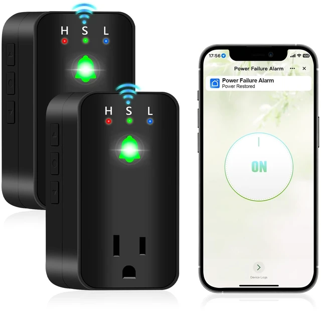 Main image of Power Failure Alarm, WiFi Power Outage Alarm for Freezer, App Notifications Voltage Detection,110dB Adjustable LED Indicator,Supports 2.4GHz WiFi Power Monitor for GFCI Trips, Freezer, Sump Pump