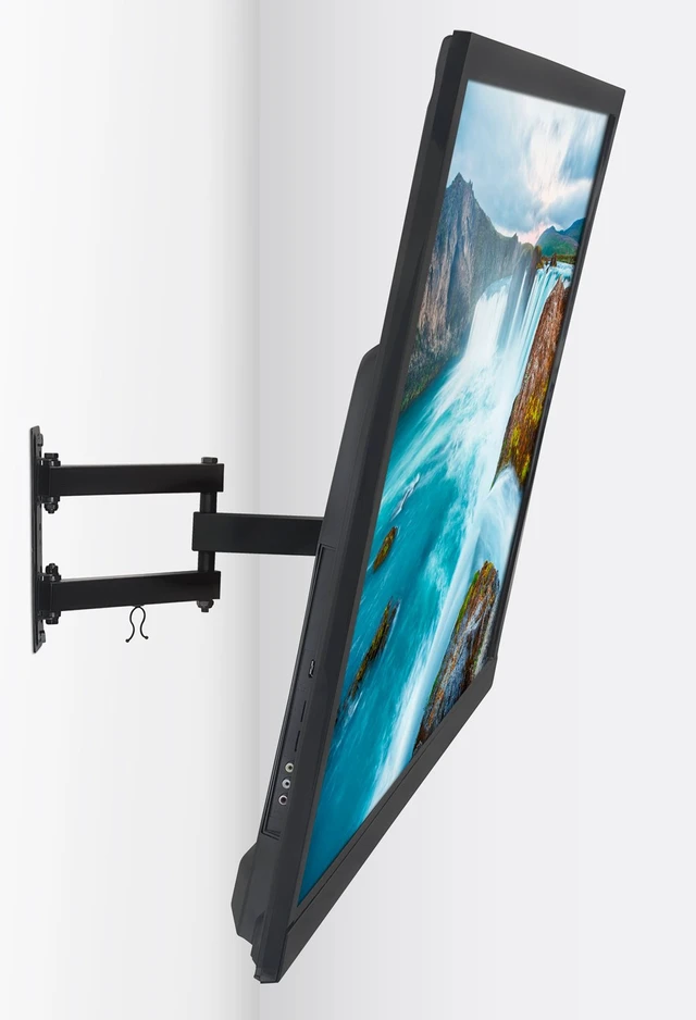 Alt view image 2 of 7 - Full Motion Articulating TV Wall Mount - Single Stud & Corner Installation - Swivel 180°, Tilt & 17" Extension - 32-70 Inch TVs - Heavy-Duty Steel - VESA 200x200-600x400-77 lbs Capacity