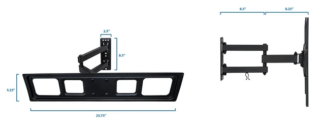 Alt view image 5 of 7 - Full Motion Articulating TV Wall Mount - Single Stud & Corner Installation - Swivel 180°, Tilt & 17" Extension - 32-70 Inch TVs - Heavy-Duty Steel - VESA 200x200-600x400-77 lbs Capacity
