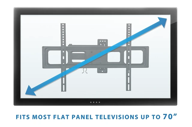 Alt view image 6 of 7 - Full Motion Articulating TV Wall Mount - Single Stud & Corner Installation - Swivel 180°, Tilt & 17" Extension - 32-70 Inch TVs - Heavy-Duty Steel - VESA 200x200-600x400-77 lbs Capacity