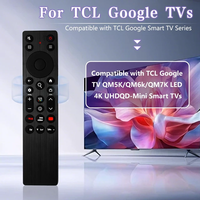Alt view image 2 of 7 - RC923A FMB1 Remote Control, Compatible with TCL QD-Mini LED 4K UHD Google Smart TV, G0401-000267, No Pairing Needed, No Voice Control