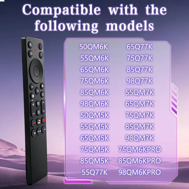 Alt view image 3 of 7 - RC923A FMB1 Remote Control, Compatible with TCL QD-Mini LED 4K UHD Google Smart TV, G0401-000267, No Pairing Needed, No Voice Control