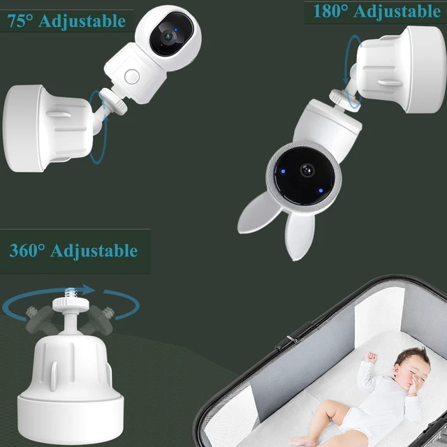 Alt view image 3 of 7 - Baby Monitor with Mount Stand Compatible with ARENTI Baby Cameras 2K Alnanny A4/B2/1M/3QM/ P2Q/ D3 Baby Cameras,Flexible Adjustable Baby Monitor Wall Mount Holder, Baby Cameras Clip Mount