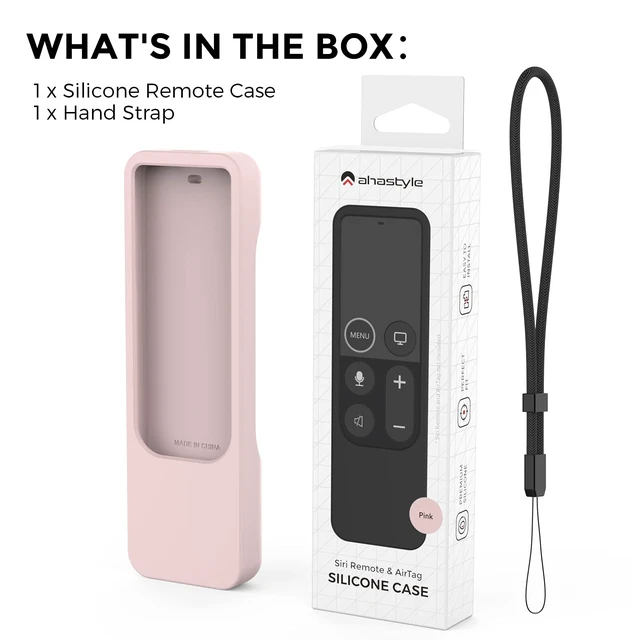 Alt view image 7 of 7 - Protective Case for Apple TV 4K Siri Remote 3rd & 2nd Gen with AirTag Holder, Magnet Technology, Lanyard Included, Great Grip, Heavy Shock Absorption, Drop Protection