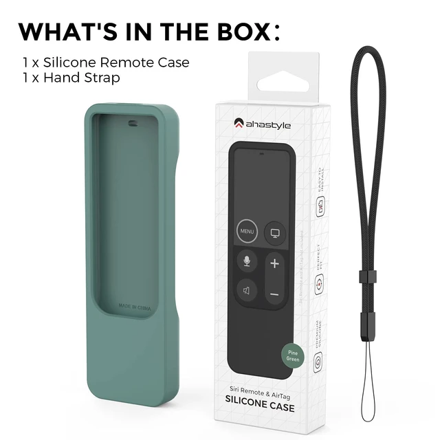 Alt view image 7 of 7 - Protective Case for Apple TV 4K Siri Remote 3rd & 2nd Gen with AirTag Holder, Magnet Technology, Lanyard Included, Great Grip, Heavy Shock Absorption, Drop Protection