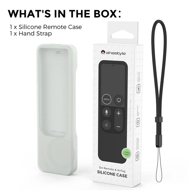 Alt view image 7 of 7 - Protective Case for Apple TV 4K Siri Remote 3rd & 2nd Gen with AirTag Holder, Magnet Technology, Lanyard Included, Great Grip, Heavy Shock Absorption, Drop Protection