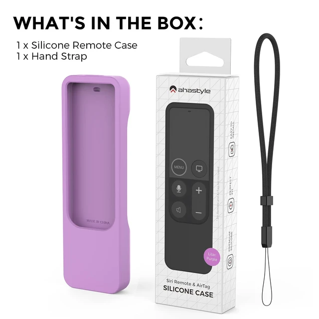 Alt view image 7 of 7 - Protective Case for Apple TV 4K Siri Remote 3rd & 2nd Gen with AirTag Holder, Magnet Technology, Lanyard Included, Great Grip, Heavy Shock Absorption, Drop Protection