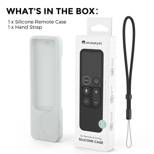 Alt view image 7 of 7 - Protective Case for Apple TV 4K Siri Remote 3rd & 2nd Gen with AirTag Holder, Magnet Technology, Lanyard Included, Great Grip, Heavy Shock Absorption, Drop Protection