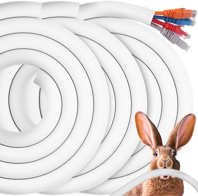 Main image of 3 Pack 30ft Cord Protectors from Pets No Chew, 1/2 Inch,PET Material No Chew Cord Cover, Protects Cables from Rabbits Dogs Cats, Flexible Electrical Wire Management, Ideal for Home & Office
