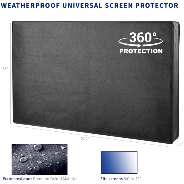 Alt view image 2 of 7 - Flat Screen TV Cover for 50 to 55 in Screens, COVER-FD50 Designed for s Electric Ceiling Mount MOUNT-E-FD55, Protector, Outdoor, Weatherproof, Water Resistant