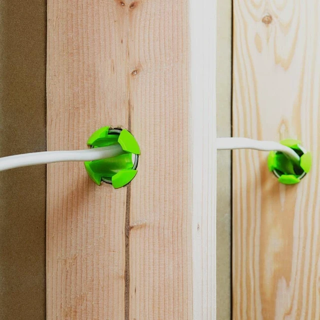 Alt view image 3 of 4 - Guard Single Stud Electrical Wire Protector 25 PK green, silver