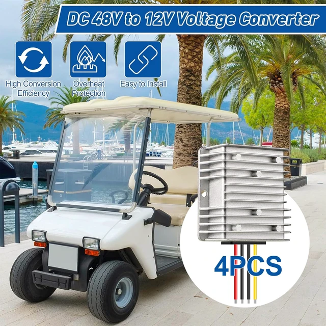 Alt view image 4 of 7 - 10A 120W Golf Cart 36V 48V to 12V Converter Voltage Reducer, 4 Pack DC to DC Buck Converter, 12 Volt Voltage Regulator for Golf Cart RV Audio LED Strip Light, Universal Power Stabilizer