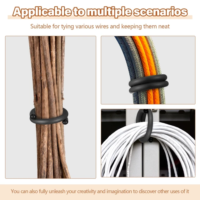Alt view image 5 of 6 - 20 Pcs 17 Inch Reusable Foam Rubber Twist Ties Bendable, Black Heavy Duty Silicone Cable Rubber Ties, Flexible Foam Covered Twist Ties for Bundling and Holding