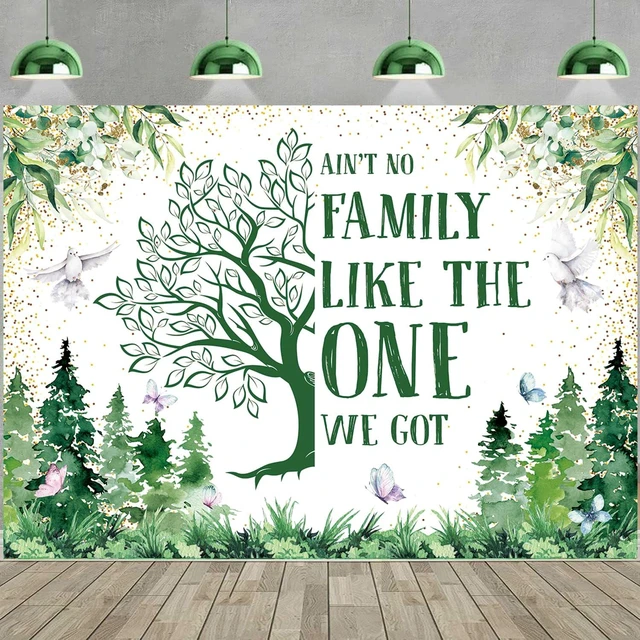 Main image of Family Reunion Backdrop Banner 10x8FT Green Family Tree Reunion Decorations Welcome to Our Family Members Photography Background Welcome Family Gathering Banner Supplies Photo Props