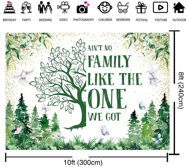 Alt view image 6 of 7 - Family Reunion Backdrop Banner 10x8FT Green Family Tree Reunion Decorations Welcome to Our Family Members Photography Background Welcome Family Gathering Banner Supplies Photo Props