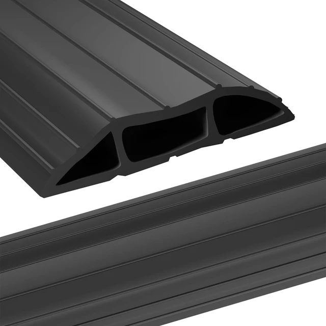 Main image of Heavy Duty Floor Cable Cover Cable Protector, 6.5 Ft, 3 Channels Floor Cord Cover, Mid Channel 0.62", Contains Cords, Cables and Wires, Office, Home, or Outdoor