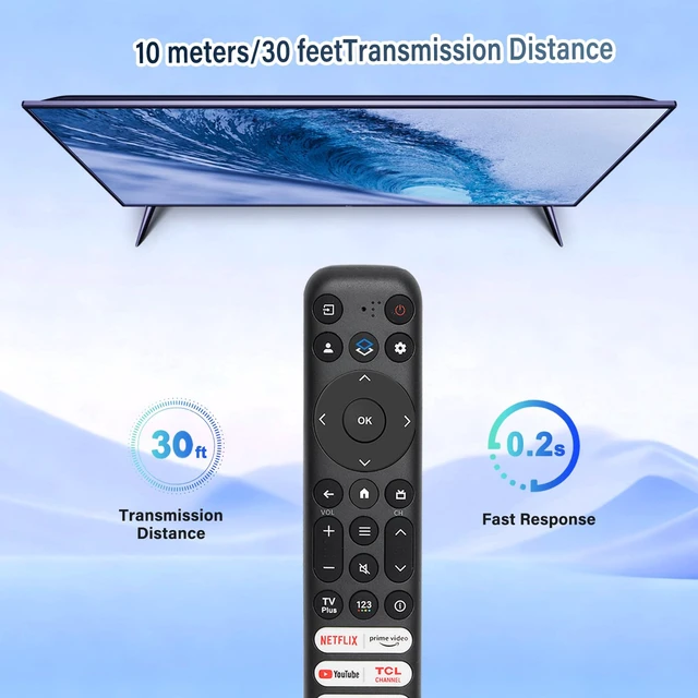 Alt view image 4 of 6 - (Pack of 2) RC813 Infrared Remote Control, for TCL Google TV Remote Control, with 6 Shortcut Keys. Compatible with TCL 4k QLED/UHD/QD-Mini Series Smart TVS (no Voice)