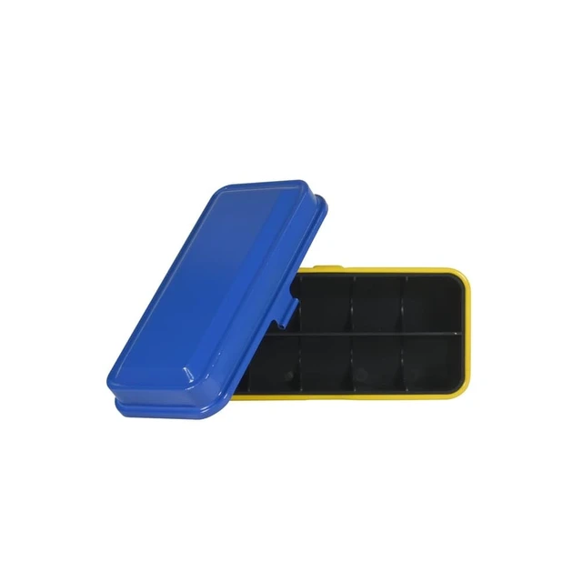 Alt view image 5 of 7 - 120/135 Film Case - for 8 Rolls of 120 Films / 10 Rolls of 35mm Films - Retro Steel Case to Sort & Safeguard Film (Blue Top/Yellow Body)
