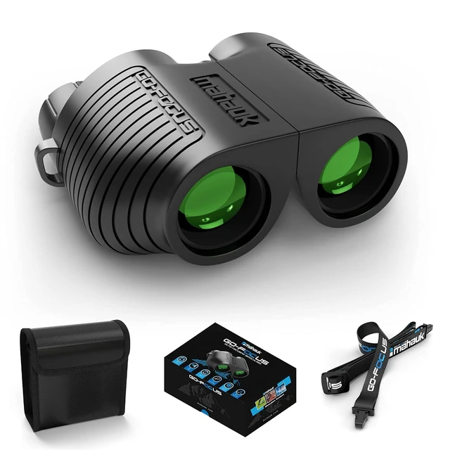 Alt view image 6 of 7 - Go-Focus Compact Binoculars for Adults & Kids Small Travel Binoculars For Bird Watching & Hunting 10x25 BAK4 Prism Lightweight & Waterproof Carry Case & Neck Strap Range 20m - 1000m