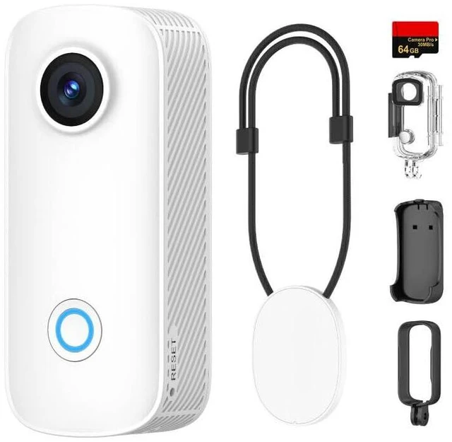 Main image of C100PRO 4K Thumb Body Camera Standard Combo,2.5H Power,32g Light-Weight POV Camera with EIS stablization,Magnetic Wearable Action Cam for Travel,30m Waterproof Underwater,White