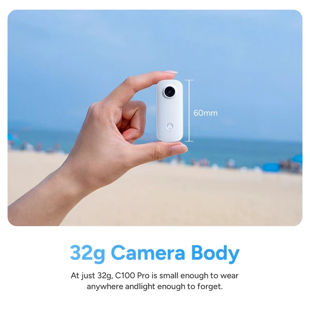 Alt view image 2 of 7 - C100PRO 4K Thumb Body Camera Standard Combo,2.5H Power,32g Light-Weight POV Camera with EIS stablization,Magnetic Wearable Action Cam for Travel,30m Waterproof Underwater,White