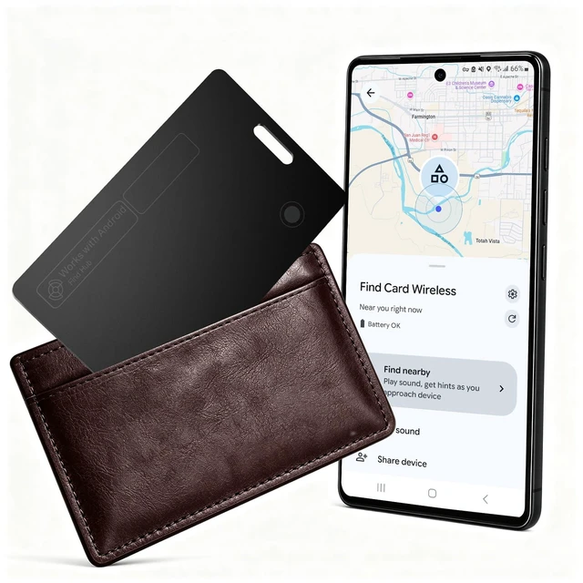 Main image of Wallet Tracker Card, 0.07 in Slim Wallet Finder Compatible with Android Google Find Hub, IP68 Waterproof, Tracking Card for Wallet, Luggage Tag, Passport