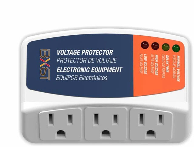 Main image of Refrigerator Surge Protector 3 Outlet Power Strip for Home Appliance 30S Delay Voltage Protector Brownout Surge Protector Plug for TV/PC/Fridge15A 1800W 140J