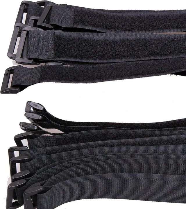 Alt view image 2 of 7 - 25pcs Black Reusable Fastening Cable Straps, Hook and Loop Cable Tie Down Straps 1" x 18"